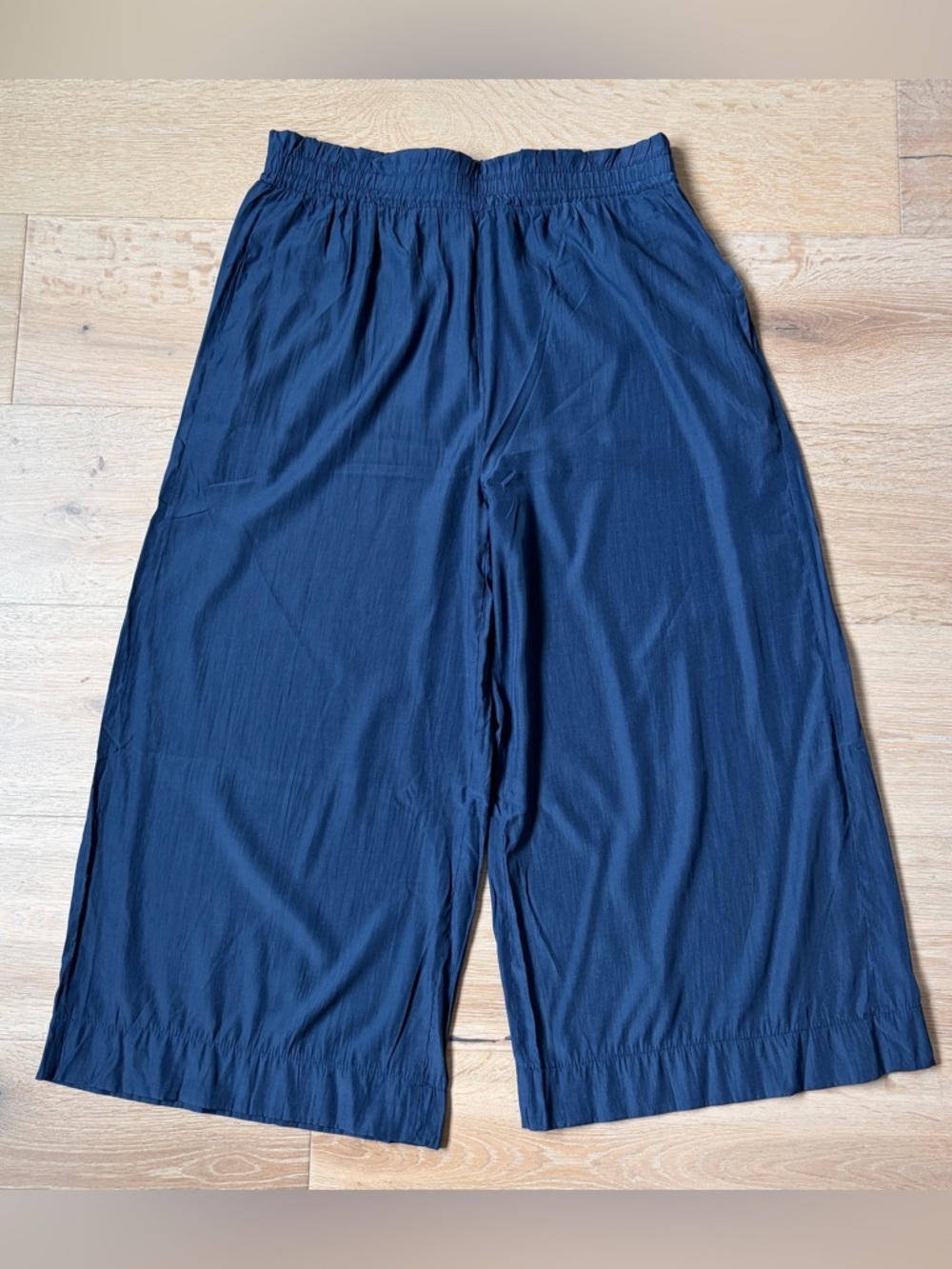 Mer-Sea women’s XL Navy Wide Leg Culotte Pants Elastic Waist Resort Coastal*R17